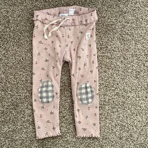 Zara girls toddler pink floral leggings 12-18 months patchwork spring
